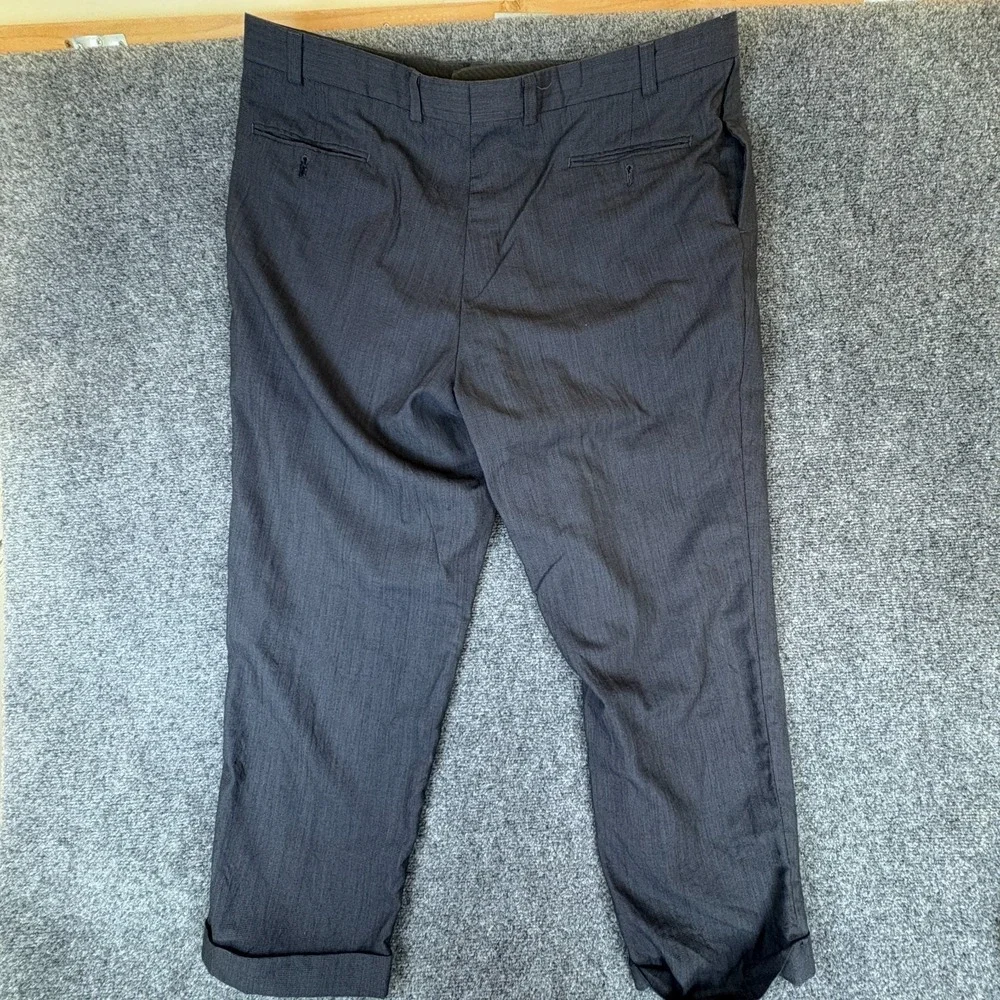Calvin Klein Dress Pants Men 40x28.5 Gray Mid Rise Pleated Front Formal Business